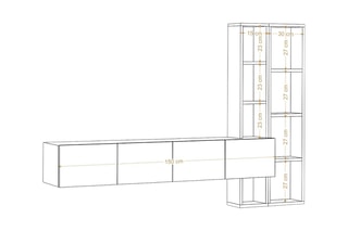 Meuble TV Pana 4 portes - 182 x 25 x 32 cm