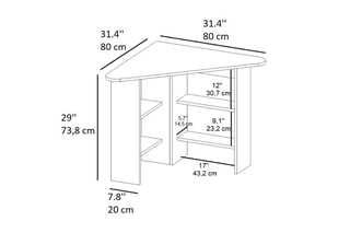 Bureau d'angle Corner - 80 x 73,8 x 20 cm