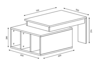 Table basse - 90 x 37,4 x 60 cm