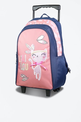 Sac à dos à roulettes Lili Lou - Rose et bleu