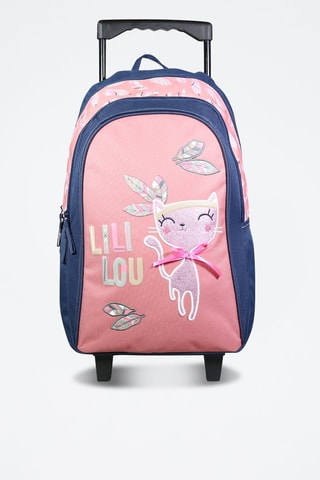 Sac à dos à roulettes Lili Lou - Rose et bleu