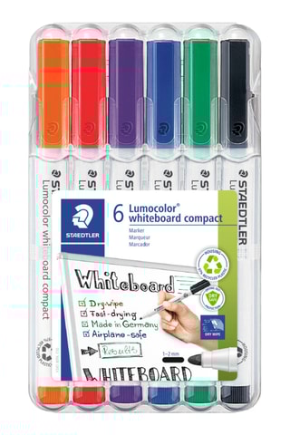 6 marqueurs effaçables à sec Lumocolor® - 6 encres