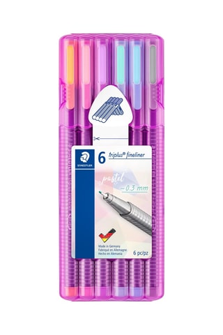 6 feutres pointe superfine Edition Pastel Triplus® fineliner 334 - 0,3 mm
