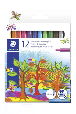 12 feutres coloriage pointe moyenne