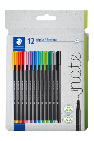 12 feutres triangulaires Triplus® Fineliner 334 - 12 encres - 0,3 mm