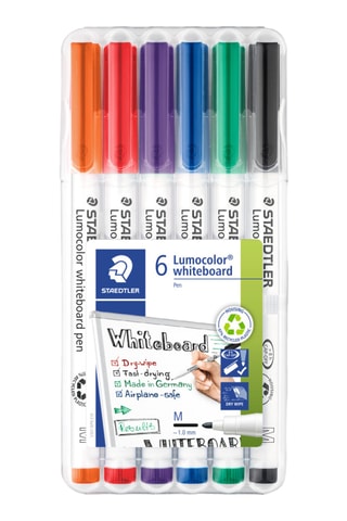 6 feutres effaçables à sec Lumocolor® - 6 encres