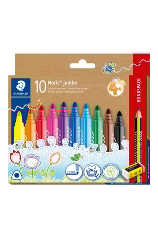 10 feutres de coloriage Noris® jumbo 328 - 10 encres - Dès 4 ans