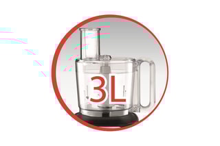 Robot multifonctions et accessoires en acier inoxydable Double Force compact - 3 l - 800 W - Noir