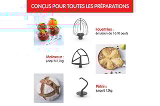 Robot pâtissier Coach - 5,5 l - 1200 W - 8 vitesses - Noir