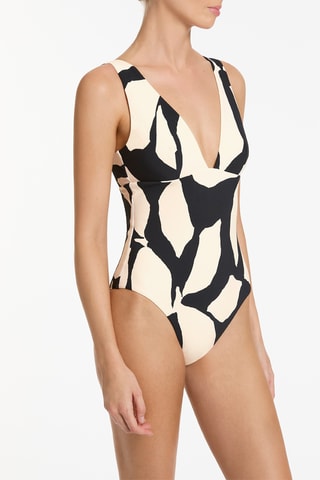Maillot 1 pièce coques Fiore - Noir - Jets
