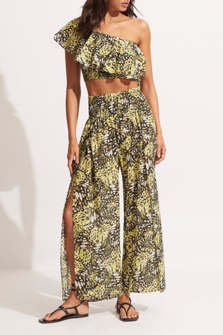 Pantalon de plage taille haute Take Flight - Vert citron - Seafolly