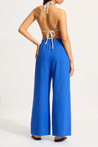 Pantalon de plage taille haute Beachedit - Bleu roi - Seafolly