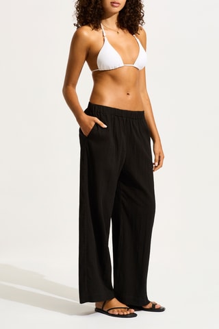Pantalon de plage taille haute Beachedit - Noir - Seafolly