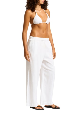 Pantalon de plage taille haute Beachedit - Blanc - Seafolly