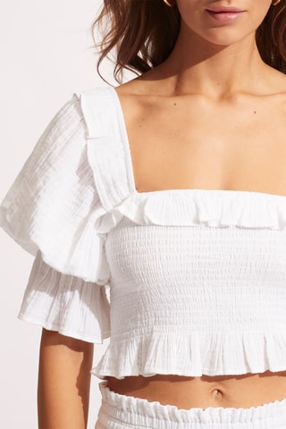 Crop top de plage Beachedit - Blanc - Seafolly