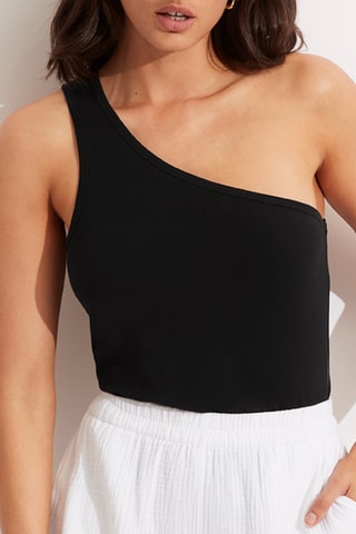 Top asymétrique de plage Beachedit - Noir - Seafolly