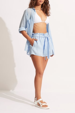 Short de plage en lin Beachdit - Ciel - Seafolly