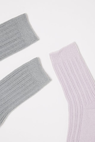 2 paires de chaussettes gris et vert clair