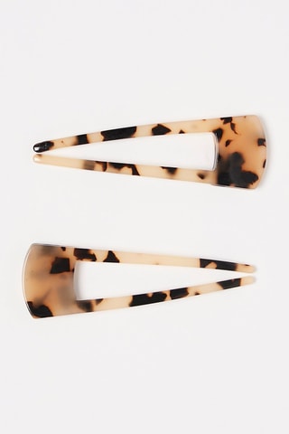 2 barrettes Noir et marron