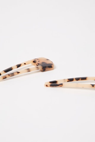 2 barrettes Noir et marron