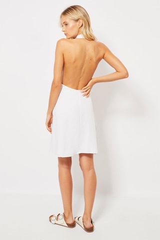 Robe patineuse en lin Blanc