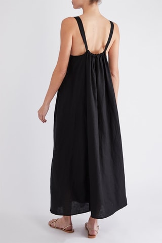 Robe longue en lin - Noir