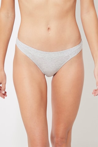 5 tangas Gris chiné, jaune et gris clair