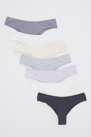 7 tangas - Mauve et gris clair chiné