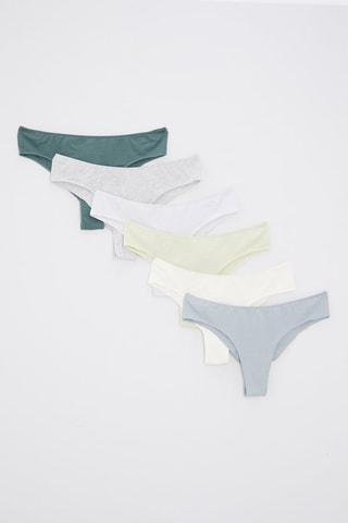 6 tangas - Vert et blanc