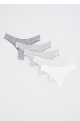5 tangas - Gris et blanc
