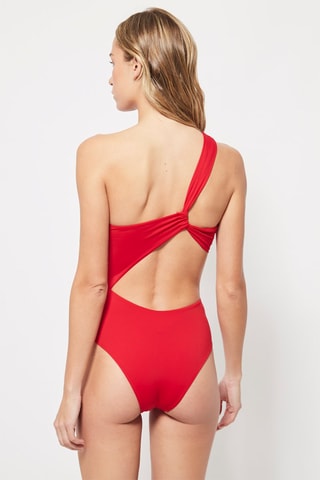 Maillot 1 pièce asymétrique Rouge
