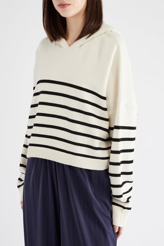 Pull à capuche - Ecru