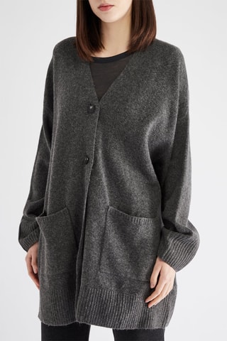 Gilet long - Gris foncé chiné