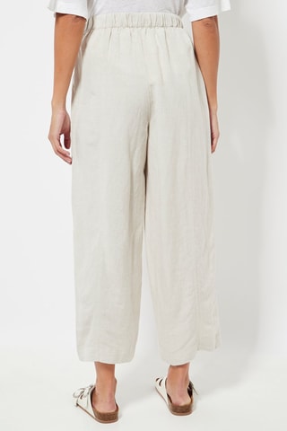 Pantalon 7/8 en lin - Beige