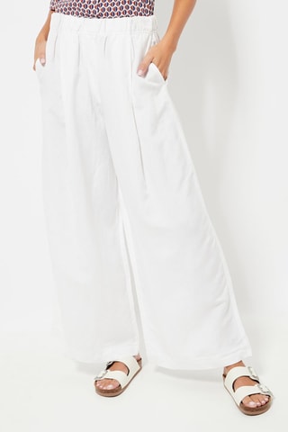 Pantalon wide legs en lin - Blanc