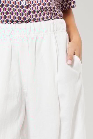 Pantalon wide legs en lin - Blanc