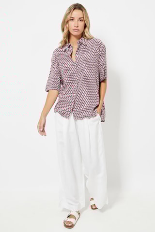 Pantalon wide legs en lin - Blanc