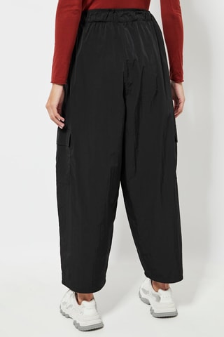 Pantalon wide legs cargo 7/8 taille haute - Noir