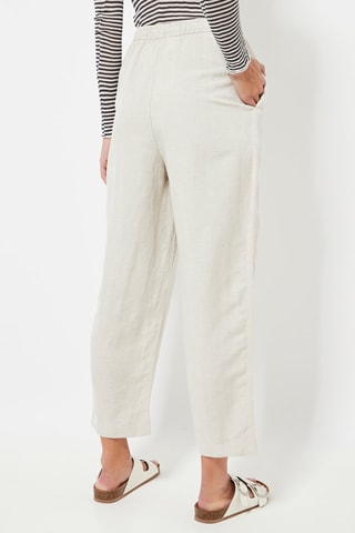 Pantalon relaxed en lin taille haute - Blanc