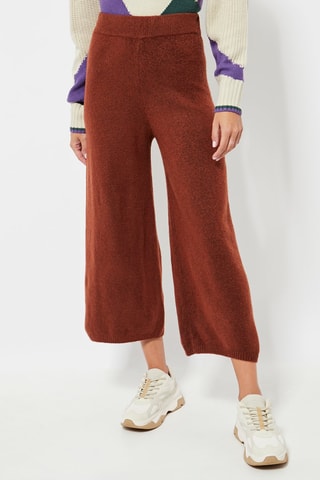 Pantalon 7/8 taille haute - Marron