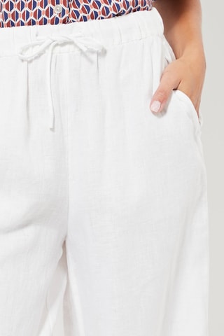 Pantalon straight en lin - Blanc