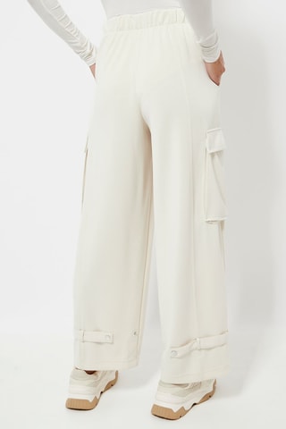Pantalon cargo taille haute - Ecru