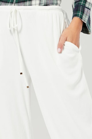 Pantalon de pyjama en velours - Ecru