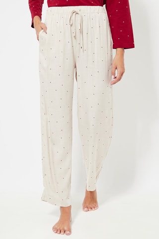 Pantalon de pyjama taille haute - Beige