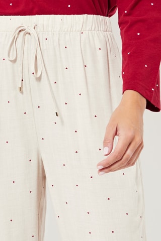 Pantalon de pyjama taille haute - Beige
