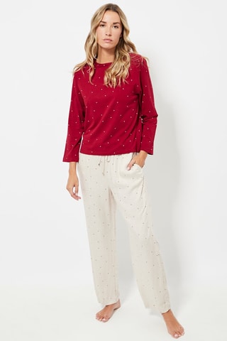 Pantalon de pyjama taille haute - Beige