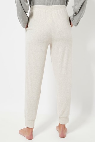 Jogging de pyjama taille haute - Ecru chiné