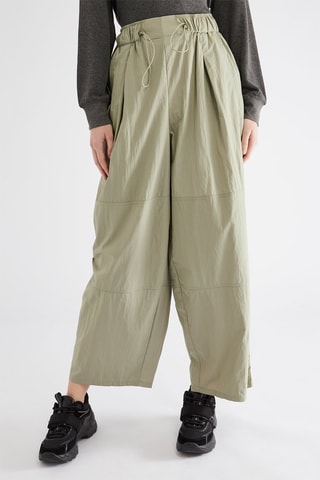 Pantalon wide legs taille haute - Vert olive