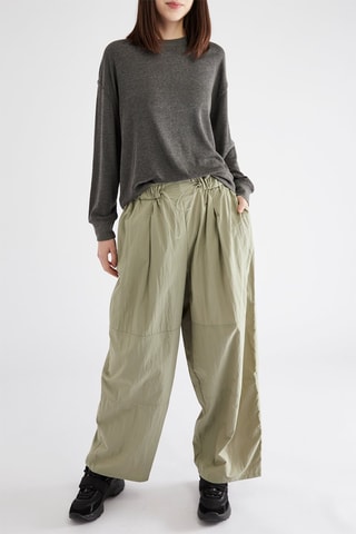 Pantalon wide legs taille haute - Vert olive