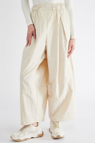 Pantalon wide legs taille haute - Ecru